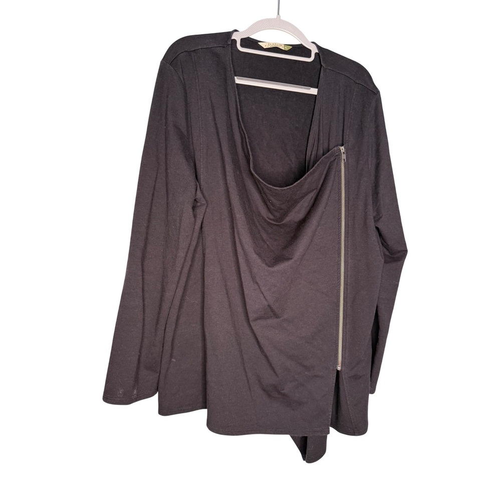 Chalet et‎ Ceci black full zip draped cardigan sweater classic